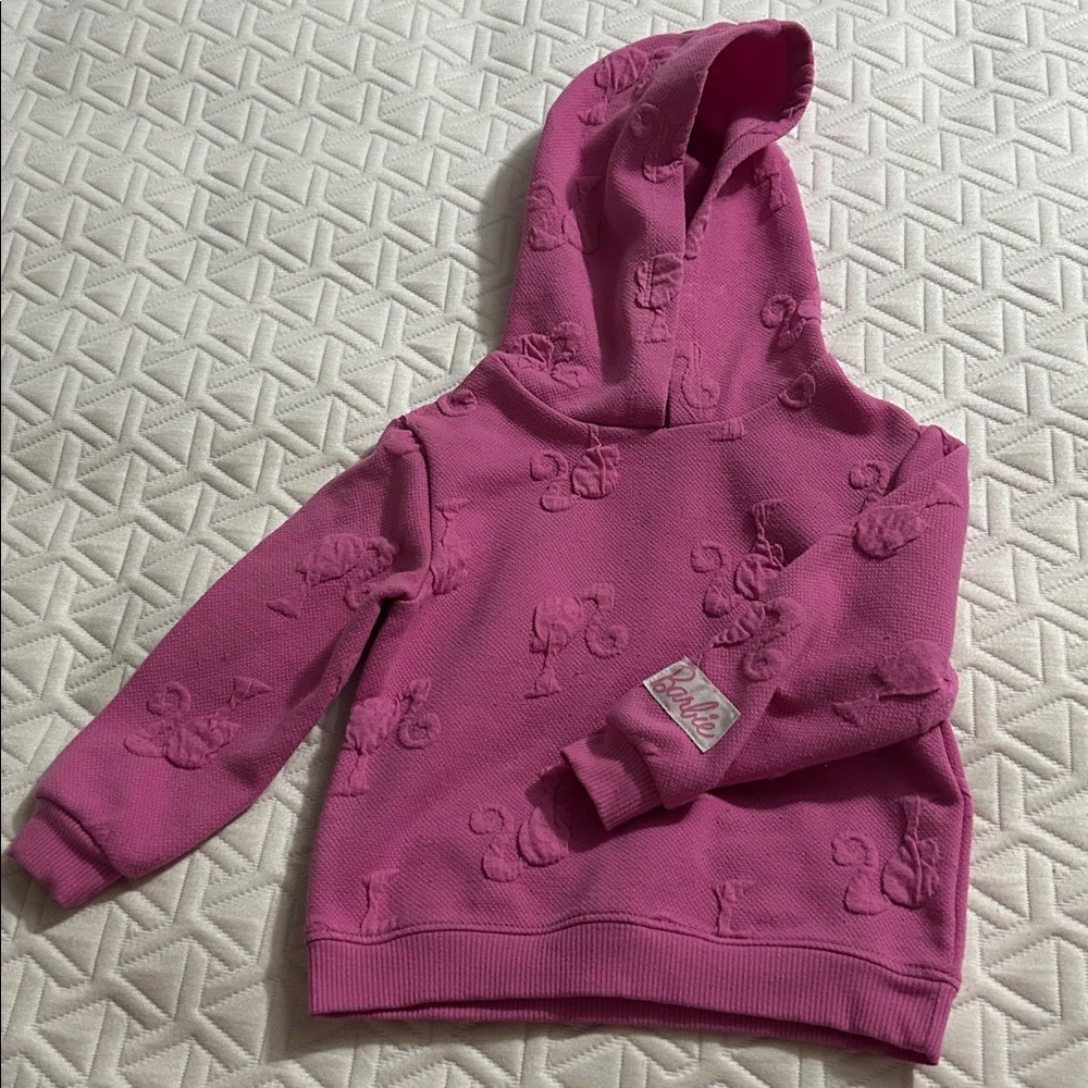 Barbie Embossed Pink Hoodie Size 2T - Picture 1 of 6